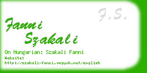 fanni szakali business card